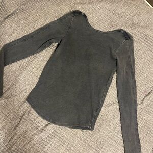 We The Free Charcoal Ribbed Top